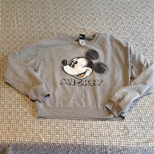 Gray Mickey Mouse Sweater Size Small